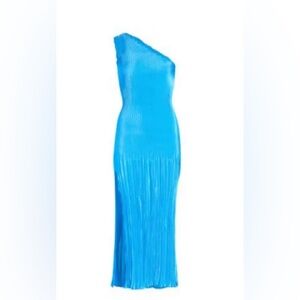L’idee Gigi Ribbed Satin Maxi Dress | Cloud Blue NWT UK Size 8/Small